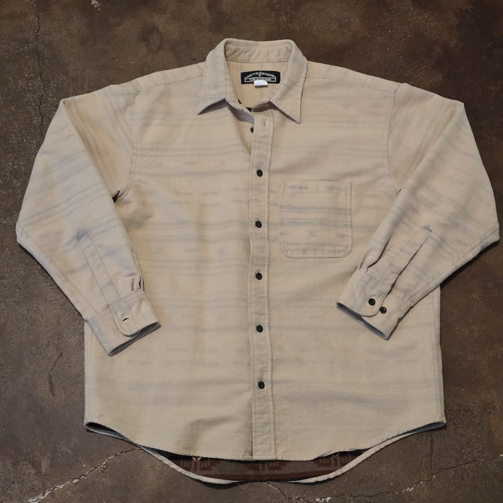 Narragansett Traders Heavy Button-Up Shirt Aztec Lined Print Size L